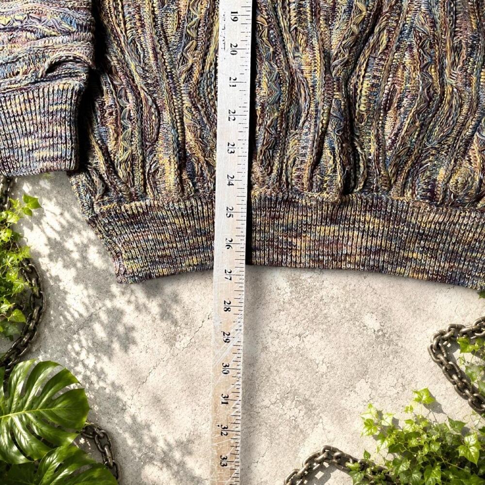 Coogi Original Blues Tundra Style Knitpia Multicolor Sweater Sz USA Mens L 1990s - Picture 6 of 8